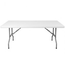 MESA PLEGABLE RECTANGULAR 1.83 X 76 PLASTICO BLANCO