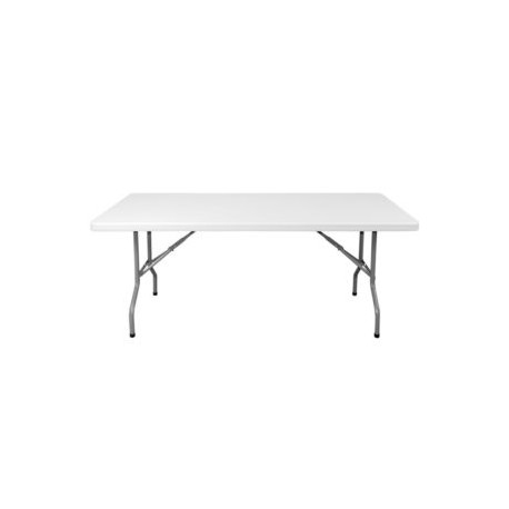 MESA PLEGABLE RECTANGULAR 1.83 X 76 PLASTICO BLANCO