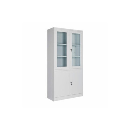 Gabinete Combinado Con Puertas De Vidrio 1.80 Blanco