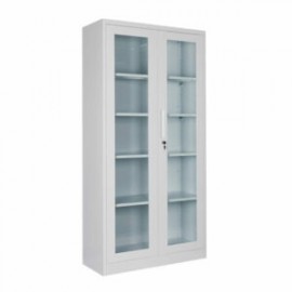 Gabinete Con Puertas Completas De Vidrio 1.80 Blanco