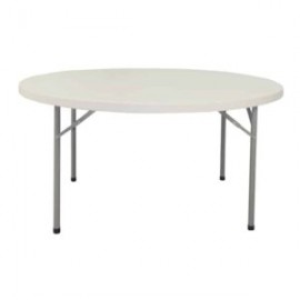 Mesa plegable redonda 1.52 plastico blanco