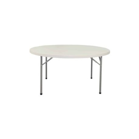 Mesa plegable redonda 1.52 plastico blanco